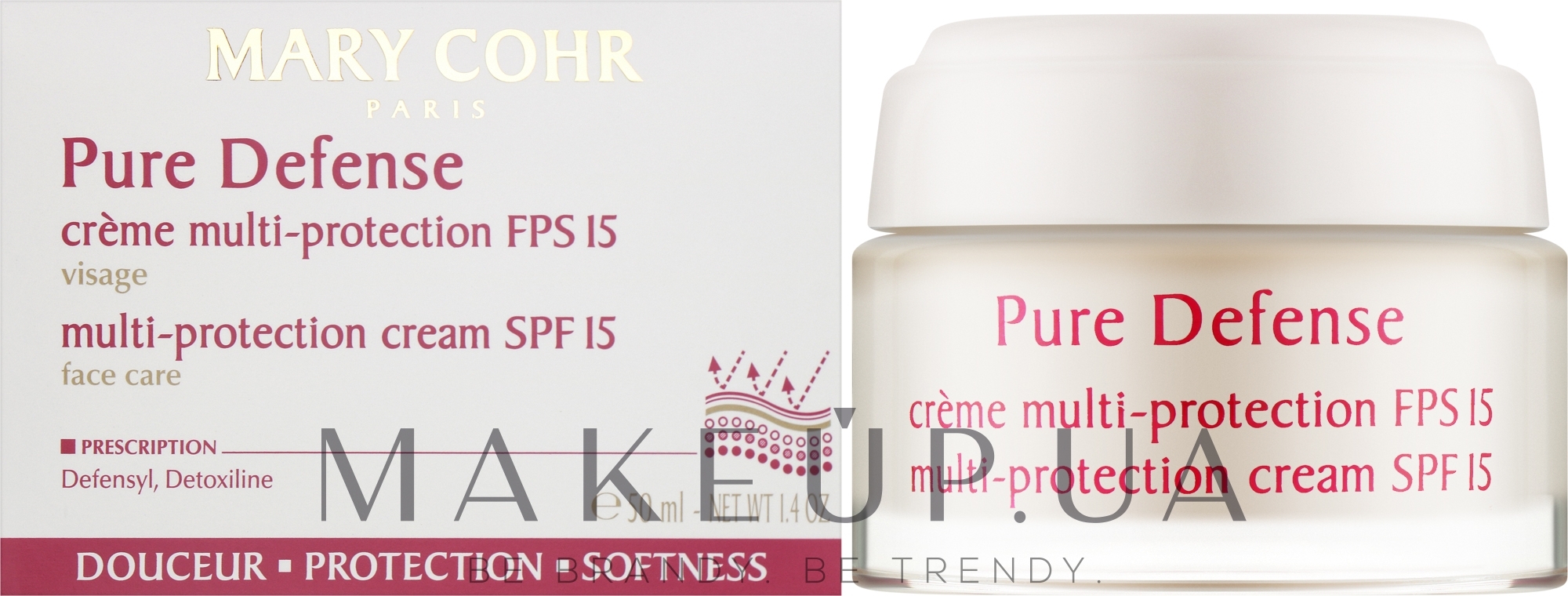 Защитный крем для лица - Mary Cohr Pure Defense Multi-protection Cream SPF15 — фото 50ml