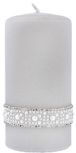 Парфумерія, косметика Свічка декоративна, 7х14 см, сіра - Artman Crystal Pearl