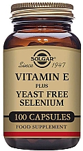 Пищевая добавка "Витамин Е с селеном" - Solgar Vitamin E with Yeast Free Selenium — фото N1