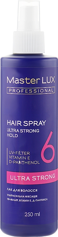 Лак для волосся ультрасильної фіксації - Master LUX Professional Ultra Strong Hair Spray