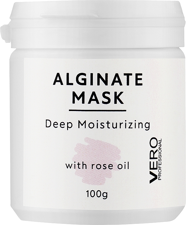 Альгінатна маска для зволоження шкіри обличчя, з олією троянди (рожева) - Vero Professional Alginate Mask Deep Moisturizing With Rose Oil — фото N2