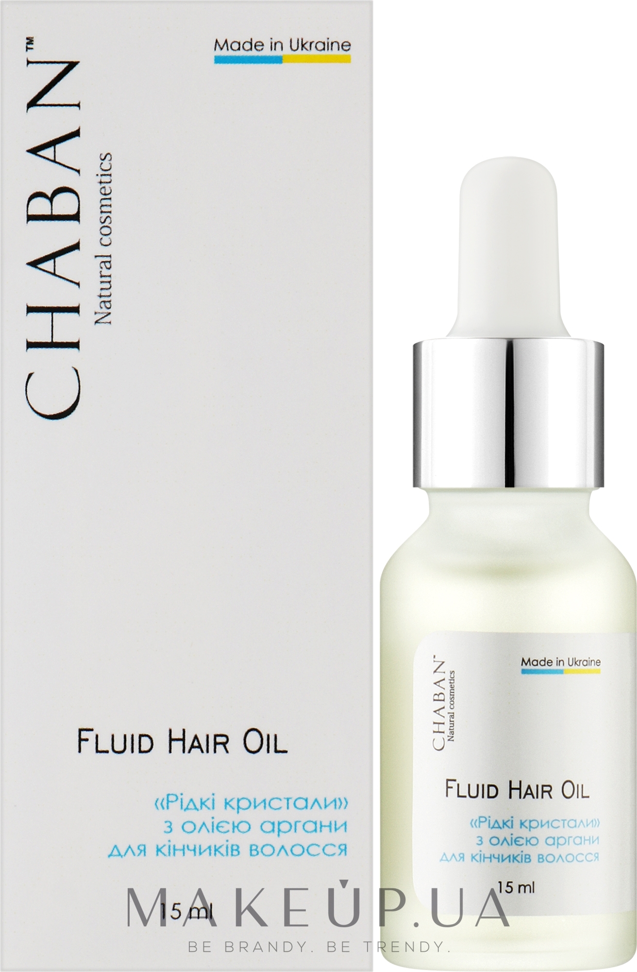 Олійний флюїд для кінчиків волосся "Рідкі кристали" з олією аргани - Chaban Natural Cosmetics Fluid Hair Oil — фото 15ml