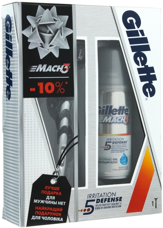 Набор - Gillette Mach3 (бритва/1шт + gel/75ml + сменная кассета/1шт)