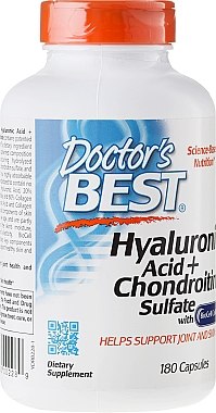 Гиалуроновая кислота с Хондроитин сульфатом и коллагеном - Doctor's Best Hyaluronic Acid with Chondroitin Sulfate Veggie Caps — фото N1