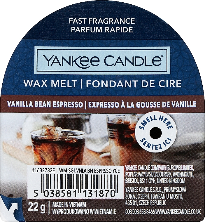 Ароматичний віск - Yankee Candle Wax Melt Vanilla Bean Espresso — фото N1