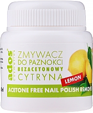 Рідина для зняття лаку без ацетону "Лимон", з губкою - Ados Acetone Free Nail Polish Remover — фото N1