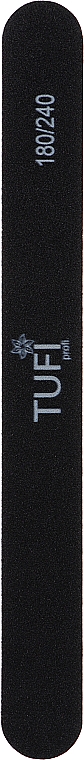 Пилочка для нігтів пряма, 180/240, чорна - Tufi Profi Premium — фото N2