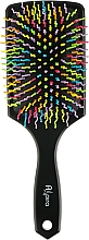 Щётка для волос широкая С0264, чёрная с цветными зубчиками - Rapira — фото N4