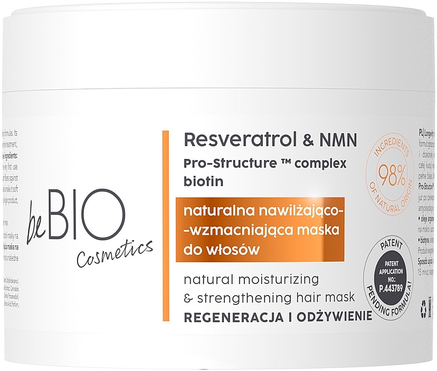 Маска для волос "Восстановление и питание" - BeBio Longevity Moisturizing & Strengthening Hair Mask — фото N1