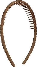 Обруч для волос пластиковый, "Косичка", Pf-288, светло-коричневый - Puffic Fashion  — фото N1