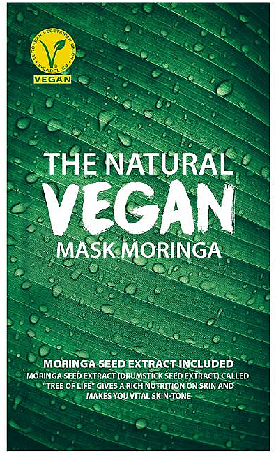 Тканевая маска для лица с экстрактом моринги - She’s Lab The Natural Vegan Mask Moringa