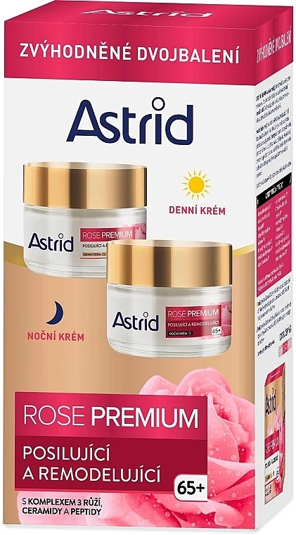 Набір - Astrid Rose Premium 65+ (d/cr/50ml + n/cr/50ml) — фото N1