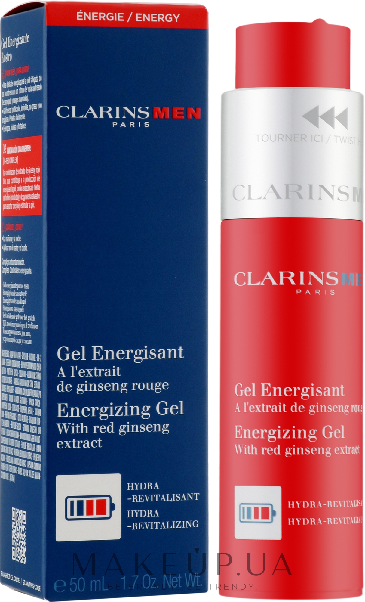 Восстанавливающий гель улучшающий цвет лица для мужчин - Clarins Men Energizing Gel — фото 50ml