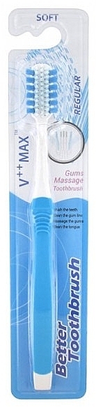 Зубна щітка, м'яка, блакитна - Better Regular Soft Blue Toothbrush — фото N2
