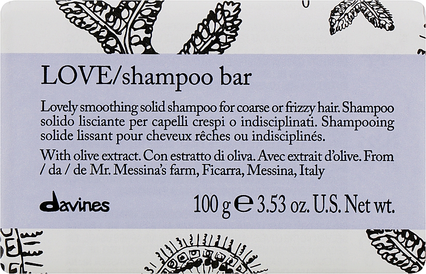 Твердый шампунь для выравнивания жестких и волнистых волос - Davines Shampoo Bar — фото N1