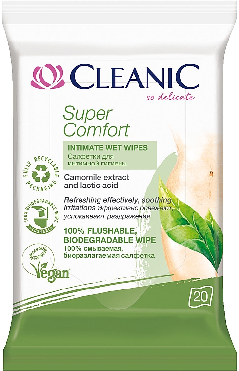 Салфетки для интимной гигиены, 20шт - Cleanic Super Comfort Wipes