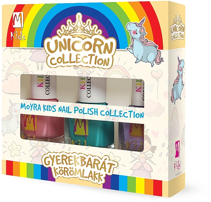 Набор лаков для ногтей - Moyra Kids Effect Nail Polish Unicorn Collection (3x7ml) — фото N1