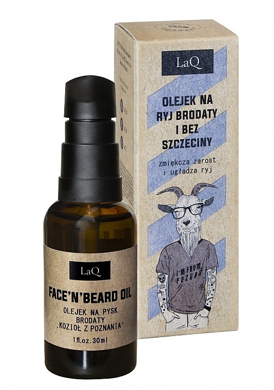 Олія для бороди та після гоління "Козел із Познані" - LaQ Face'n'Beard Oil — фото N2
