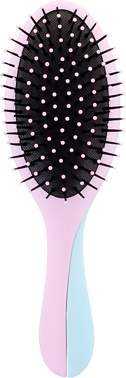 Щетка массажная для волос, розовая с голубым - Twish Professional Hair Brush With Magnetic Mirror Mauve-Blue — фото N2
