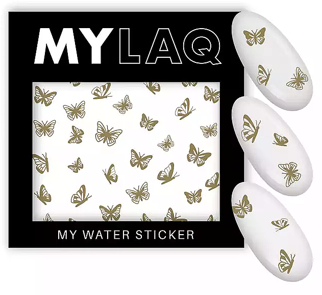Наклейки для ногтей, My Gold Butterfly Sticker - MylaQ My Water Sticker  — фото N1