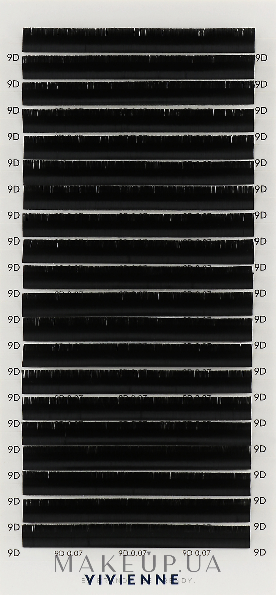Накладные ресницы "Elite", черные, 20 линий (0,07, D, 9) - Vivienne — фото 1уп