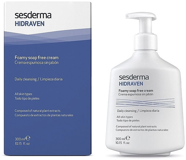 Пенящийся гель для умывания лица и тела - SesDerma Laboratories Hidraven Foamy Soapless Cream — фото N1