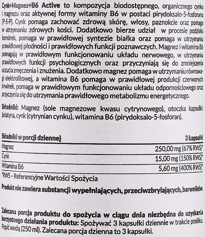 Диетическая добавка "Магний+Цинк+B6 Актив" - Pharmovit Classic — фото N2