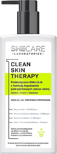 Успокаивающая пробиотическая эмульсия для тела - SheCare Clean Skin Therapy — фото N1