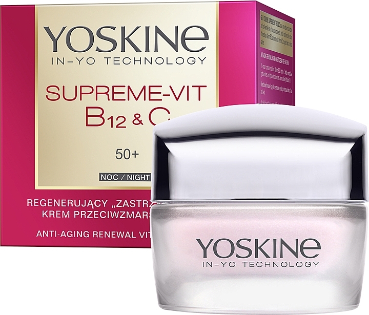 Відновлювальний нічний крем проти зморщок 50+ - Yoskine Supreme-Vit B12 & C Anti-Aging Renewal Vitamin Face Cream — фото N1