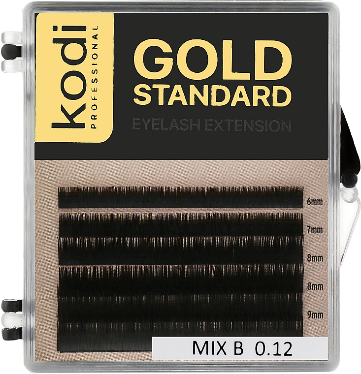 Накладные ресницы Gold Standart B 0.12 (6 рядов: 6/9) - Kodi Professional — фото N1