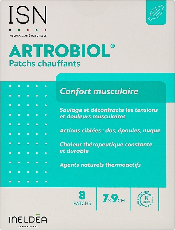 Розігріваючі патчі "ARTROBIOL PATCHS CHAUFFANTS" для зняття м'язового болю та напруги - Ineldea Sante Naturelle — фото N1