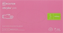Парфумерія, косметика Рукавички нітрилові, оглядові, рожеві, розмір S - Mercator Medical Nitrylex Pink