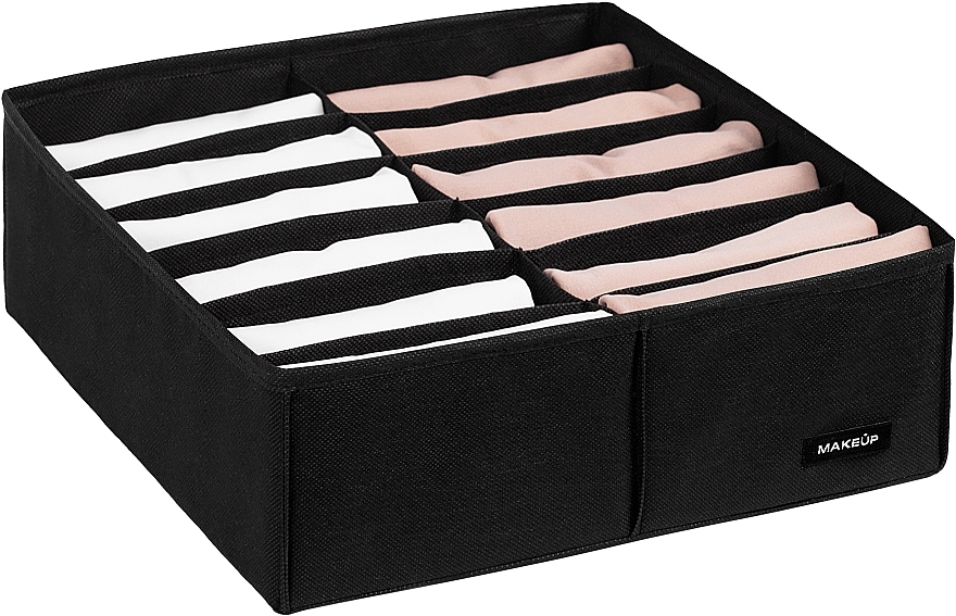 Органайзер для хранения с 12 ячейками, черный 30х30х10 см "Home" - MAKEUP Drawer Underwear Organizer Black