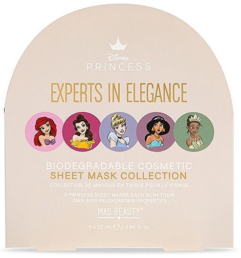 Набор, 5 продуктов - Mad Beauty Disney Princess Cosmetic Sheet Mask Collection — фото N1