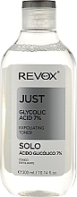 Відлущувальний тонік для обличчя й шиї - Revox Just Glycolic Acid 7% Exfoliating Toner — фото N1