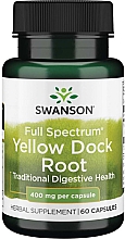 Харчова добавка "Жовтий док-корінь", 400 мг, 60 капсул - Swanson Full Spectrum Yellow Dock Root — фото N1