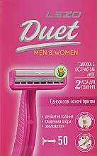Одноразові станки для гоління "Дует", 100 шт. - Lezo Duet Men & Women Razor — фото N2