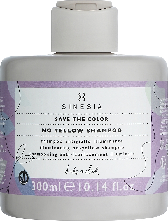 Шампунь від жовтизни з ефектом блиску - Sinesia Save The Color No Yellow Shampoo  — фото N1