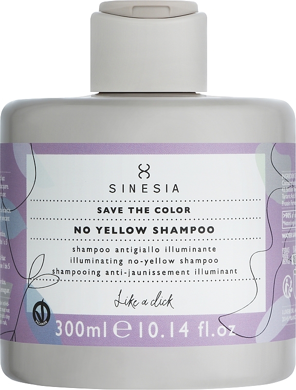 Шампунь от желтизны с эффектом блеска - Sinesia Save The Color No Yellow Shampoo  — фото N1