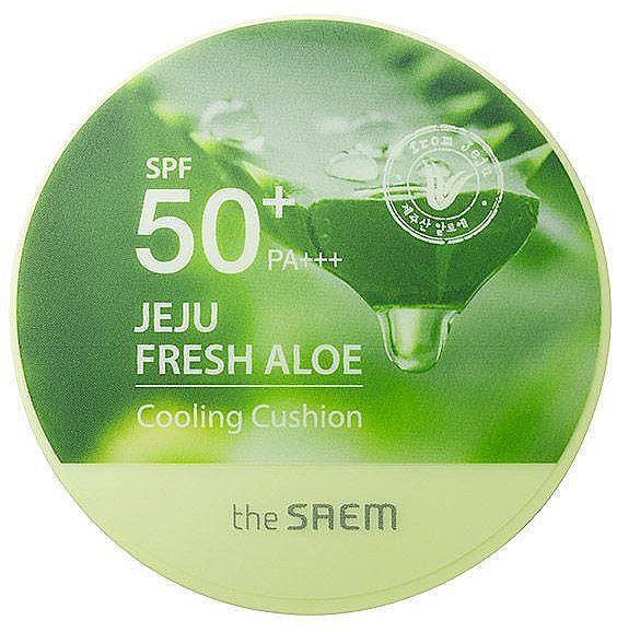 Сонцезахисний охолоджувальний кушон - The Saem Jeju Fresh Aloe Cooling Cushion SPF50 + PA+++ — фото N1
