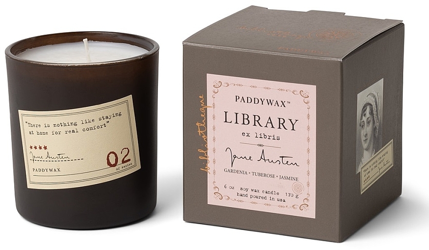 Ароматическая свеча в стакане - Paddywax Library Jane Austen Candle — фото N1