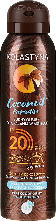 Сухое масло для загара - Kolastyna Coconut Paradise Oil SPF20 — фото N1