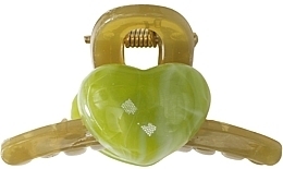Заколка "Краб", оливковая с зеленым сердцем - Lolita Accessories — фото N1