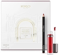 Парфумерія, косметика Набір - Kiko Milano Holiday Premiere Matte Desire Lips 03 Red (liq/lipst/4ml + lip/pen/0/9g)