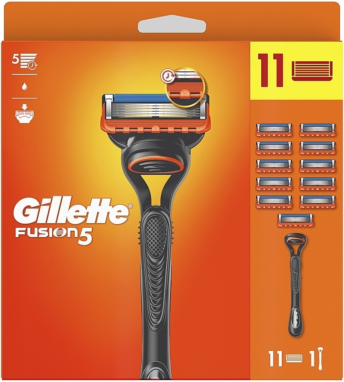 Набор - Gillette Fusion 5 (razor + rem/cass/11psd) — фото N2