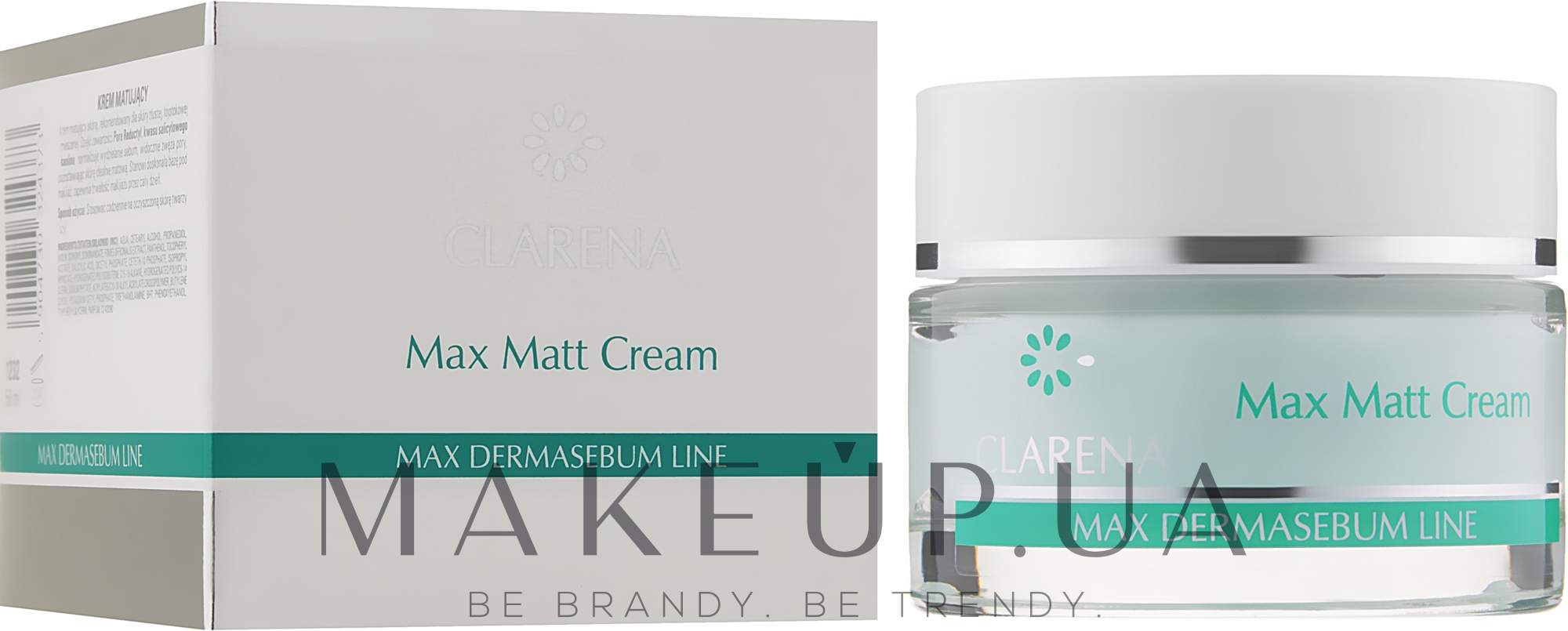 Матуючий крем для обличчя - Clarena DermaSebum Line Max Matt Cream — фото 50ml