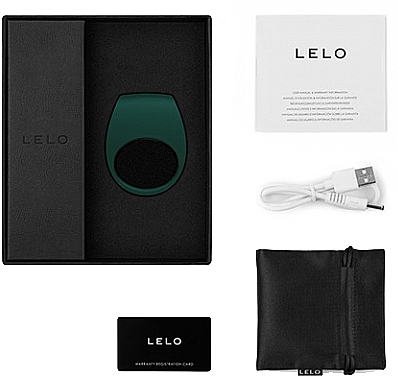 Вибрирующее кольцо для пар, тёмно-зелёное - Lelo Homme Tor 2 Dark Green — фото N2