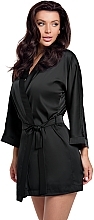 Халат женский, черный "Aesthetic" - MAKEUP Women's Robe Kimono Black — фото N1