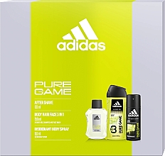 Духи, Парфюмерия, косметика Adidas Pure Game - Набор (sh/gel/250ml + deo/150ml + ash/lot/100ml) 