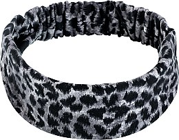 Пов'язка, трикотаж, пряма, леопард сірий, "Knit Fashion Classic" - MAKEUP Hair Accessories — фото N1